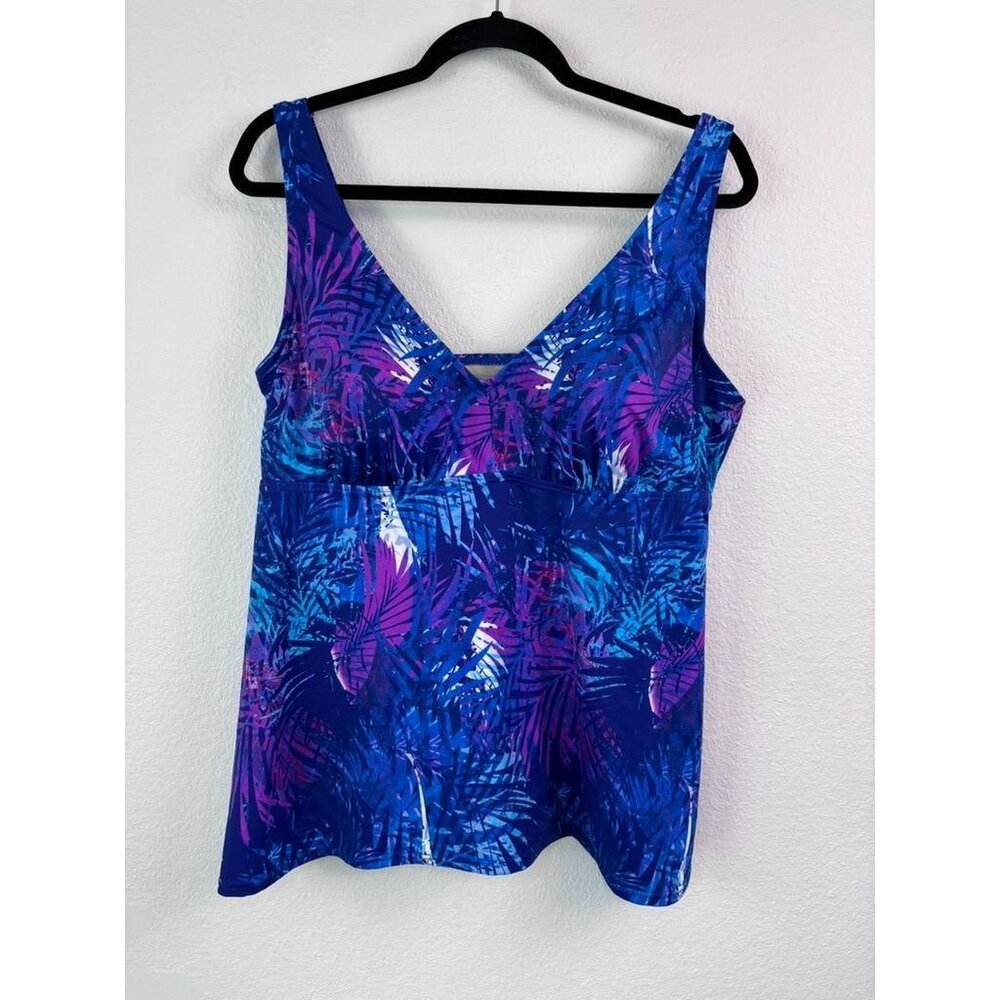 Swimsuits for all women's 18 vibrant blue purple tankini swim top v-neckline‎